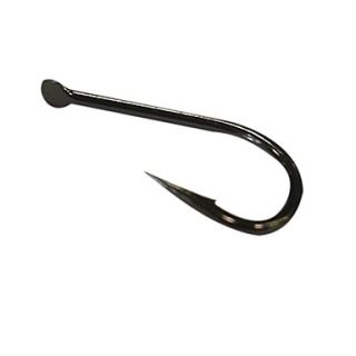 Flat Carbon Steel Fishhook with Right Curved Point (30 Piece Pack)