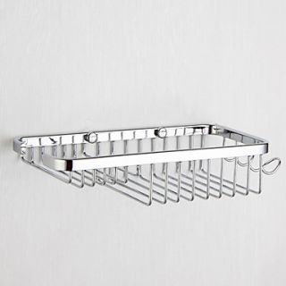 Contemporary Chrome Finish Wall mounted Soap Basket With Hook