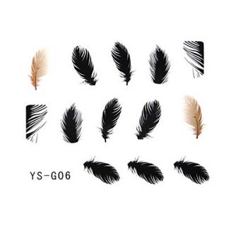 Feather YS Series Flat Nails Stickers