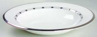 Lenox China Soiree 9 Soup/Pasta Bowl, Fine China Dinnerware   Platinum & Black