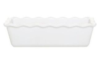 Emile Henry 9 in Ruffled Loaf Pan, Scratch Resistant, Dishwasher Safe, Ceramic, Blanc