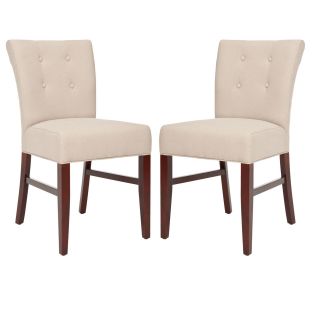 Safavieh Metro Curved Tufted Beige Linen Side Chairs (set Of 2) (BeigeMaterials Linen fabric and woodFinish MapleSeat height 19 inchesDimensions 34.6 inches high x 22.6 inches wide x 18.3 inches deepNumber of boxes this will ship in 1Chairs arrive fu