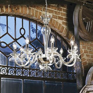 Modern Candle Featured Crystal Chandeliers with 8 Lights Transparent Color