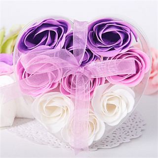 9 Pieces Rose Soap Petals In Heart Shaped Box (Set of 4 Boxes)
