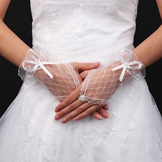 Lace Bridal Fingerless Wrist Length Gloves (More Colors Available)