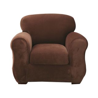 Sure Fit Stretch Piqué 2 pc. Chair Slipcover, Chocolate (Brown)