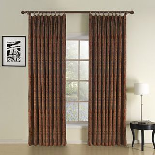 (One Pair) Classic Red Paisley Energy Saving Curtain