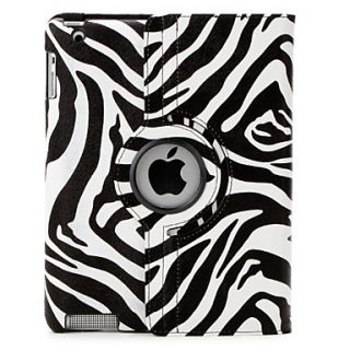 Print 360 Degree Rotating PU Leather Case Stand for iPad 2/3/4 (Black)