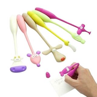Cartoon Animal Design Flexible Ball Pen (Random Color)