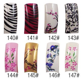 70 Pcs Full Cover Beautiful French Acrylic Nails Tips 8 Colors Available