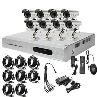 Ultra Low Price 8CH CCTV DVR Kit (H. 264, 8 Outdoor Waterproof Color Cameras)