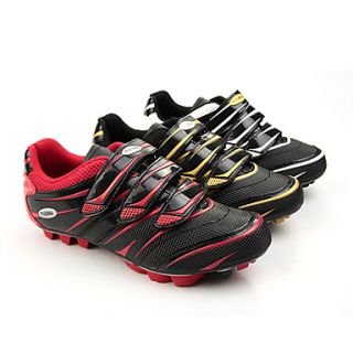 Cycling MTB SPD Shoes With Fiberglass Sole And PVC Leather Upper