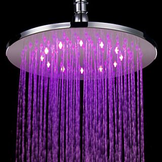 7 Colors Changing LED Contemporary Chrome Shower Faucet Head of 10 inch