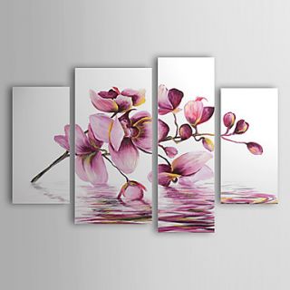 Hand painted Floral Oil Painting with Stretched Frame   Set of 4
