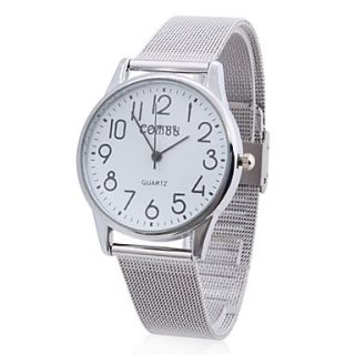 Unisex Alloy Analog Quartz Wrist Watch (Silver)