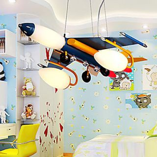 Artistic Stainless Steel Pendant Lights with 5 Lights Airplane Featured
