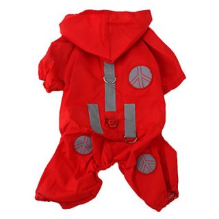 Waterproof Raincoat with Hat for Dogs (XS XL, Red)