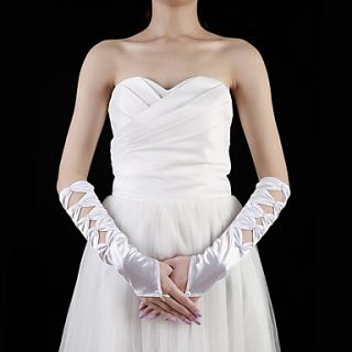 Satin Fingerless Elbow Length Bridal Gloves (More Colors)