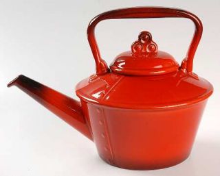 Metlox   Poppytrail   Vernon Red Rooster Red Teapot & Lid, Fine China Dinnerware