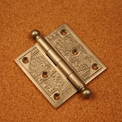 Handcrafted Pewter finished Solid Brass Decorative Hinges (pack Of Three)