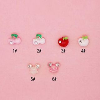 10pcs Plastic Fruit Nail Decorations