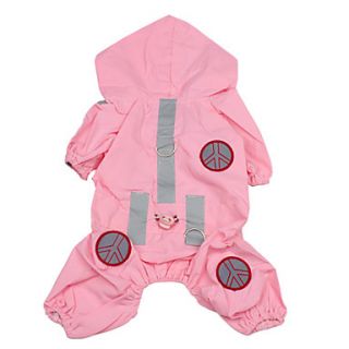 Cute Rain Coat with Pant for Dogs (XS XL, Pink)