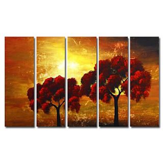 Hand painted Oil Painting Landscape Oversized Wide Set of 5