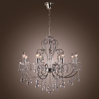 Modern Candle Featured Crystal Chandeliers with 8 Lights
