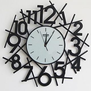 18H Blow Up Number Wall Clock in Metal