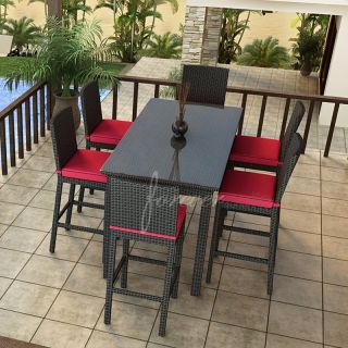 Chicago Wicker and Trading Co Forever Patio Barbados 7 Piece Patio Bar Set   FP 