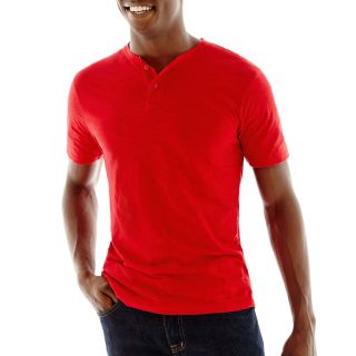 ARIZONA Solid Henley, Red, Mens
