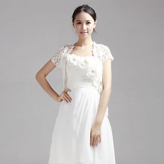 Short Sleeve Lace Daily Wear Jacket With Trim