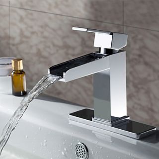 Sprinkle by Lightinthebox   Solid Brass Contemporary Waterfall Bathroom Sink Faucet (Chrome Finish)