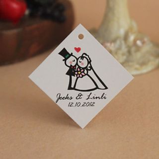 Personalized Rhombus Favor Tag   Sweet Wedding (Set of 30)