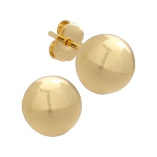 Bridge Jewelry Polished Gold Plated Ball Stud Earrings