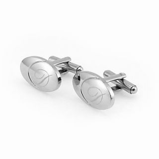 Personalized Oval Cufflinks   Initial
