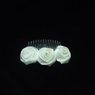 Simple Silk Flower Womens Hair Combs