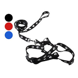 Footprint Nylon Dog Harness with 120CM Leash (Assorted sizes, Assorted Colors)