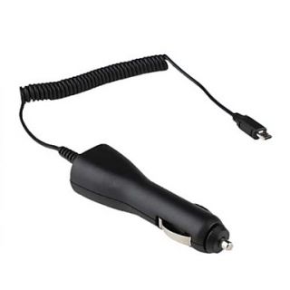 Spiral Cable Car Power Charger for Samsung Galaxy and Other Cellphones (Micro USB, Black)