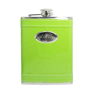 Personalized Green 8 oz Flask