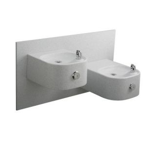 Elkay EDFPVR217RFPK Drinking Fountain, Soft Sides BiLevel Composite w/Vandal Resistant Push Buttons White Granite