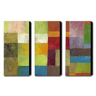 Hand painted Abstract Oil Painting with Stretched Frame   Set of 3