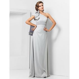 Sheath/Column One Shoulder Floor length Chiffon Evening Dress