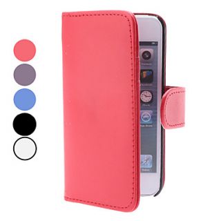 PU Leather Case with Card Slot and Wallet for iPhone 5/5S (Assorted Colors)