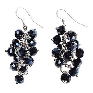 Midnight Blue Grape Shape Crystal Earrings