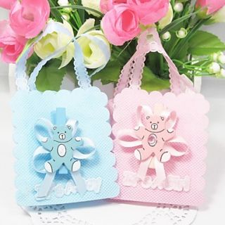 Lovely Favors Bags With Bear And Ribbon   Set of 12 (More Colors)