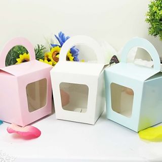Simple Cupcake box With Handle   Set of 12 (More Colors)
