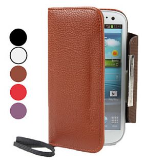 PU Leather Case with Wallet and Card Slot for Samsung Galaxy S3 I9300 (Assorted Colors)