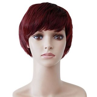 Capless Short Red Wavy High Quality Synthetic Japanese Kanekalon Wigs