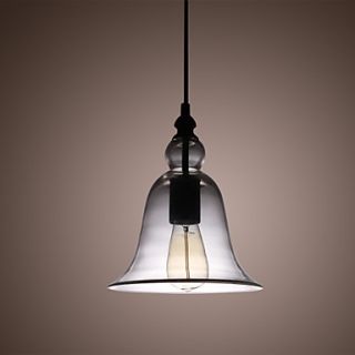 40W Pendent Light with Bell Desgined Glass Shade (Cord/Chain Adjustable)
